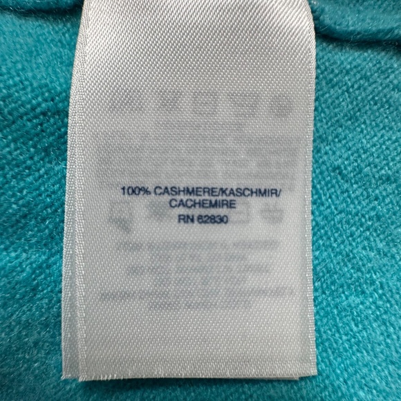 Lands' End 100% Cashmere Sweater Crewneck Teal/Turquoise Women's XS - Picture 9 of 10